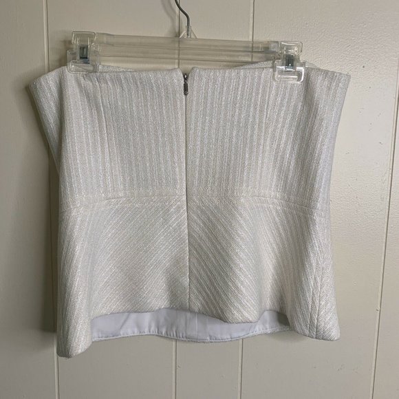 TRINA TURK Sweetheart Strapless Blouse Cream Sz 12 - Picture 3 of 9